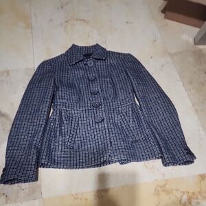 Banana Republic Navy Checkered Blazer Used Good Conditions